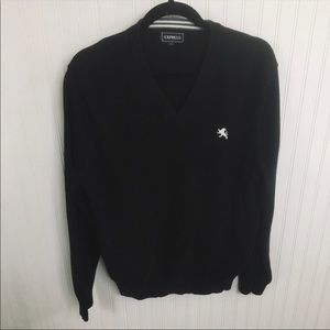 EXPRESS MENS LARGE BLACK V-NECK SWEATER